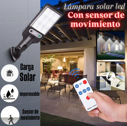 Mini luz solar LED con mando y sensor de movimiento